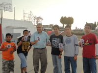 Giving tracts to young boys